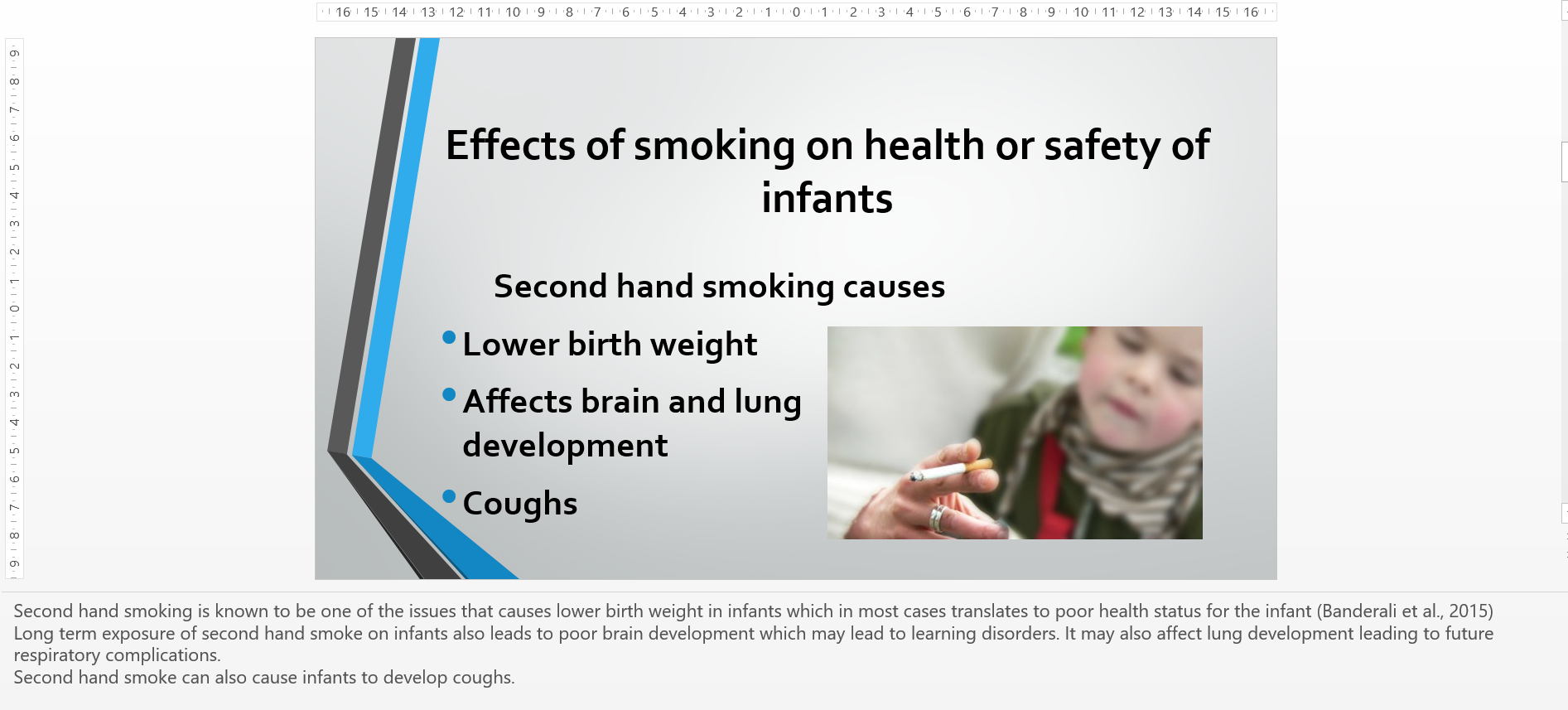 Describe the selected environmental factor. Explain how the environmental factor you selected can potentially affect the health or safety of infants.