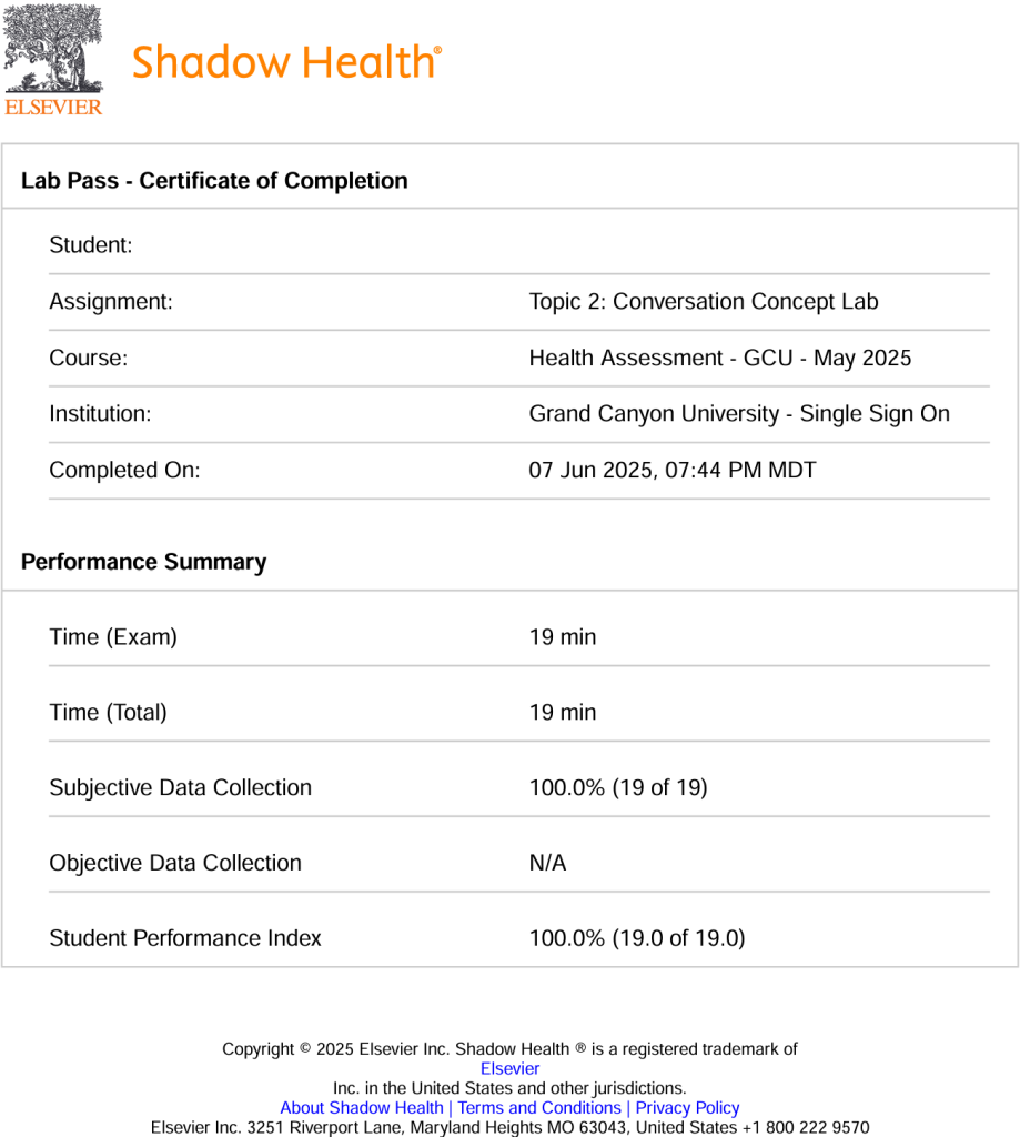 Shadow Health Conversation Concept Lab
