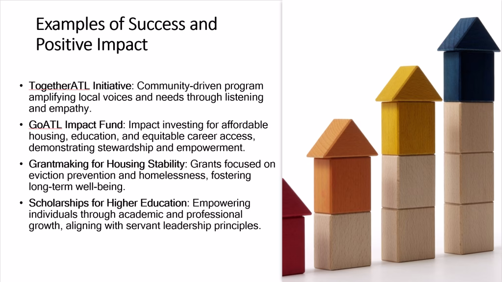 Using the topic study materials, research a reputable nonprofit organization that serves people and the community as a servant leader.